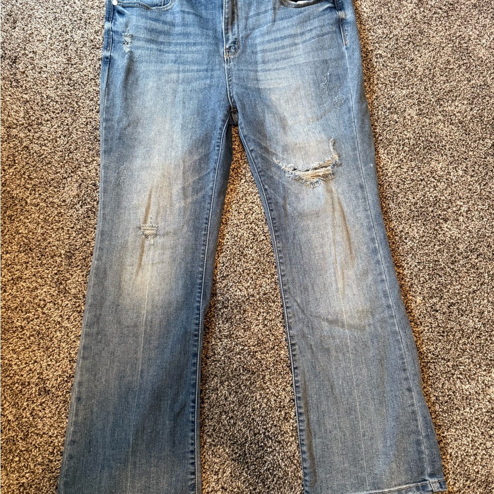 Judy Blue Distressed Women's Jeans Demi Bootcut